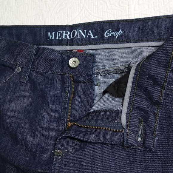 Merona Womens Dark Wash DenimCropped Jeans 14R Stretch - Picture 3 of 10